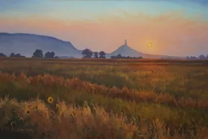 Debra Joy Groesser Original Art "Magic Hour At Chimney Rock," Oil on Linen