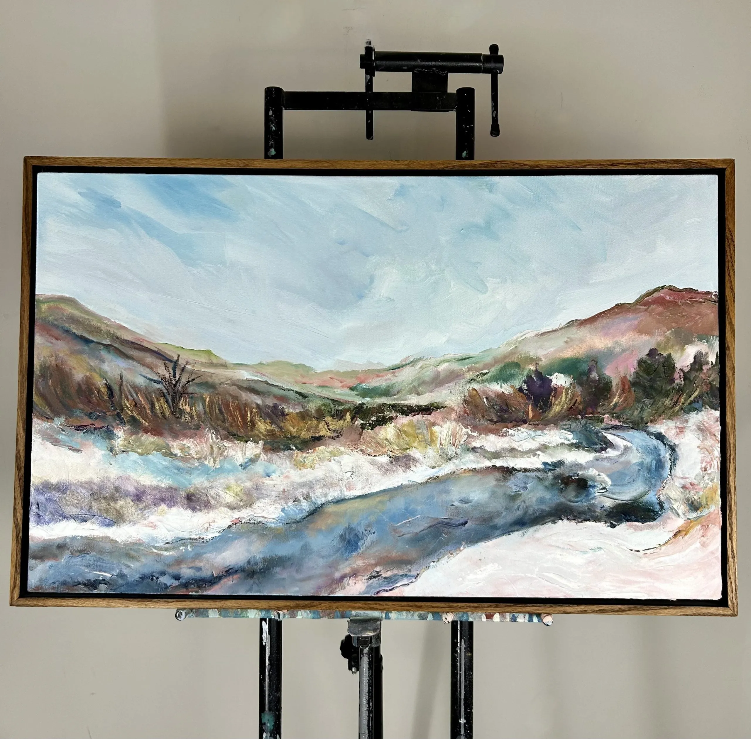 Elma Ells Dreesen Original Art, Oil on Canvas, "A Time For Dreaming" Framed in Oak