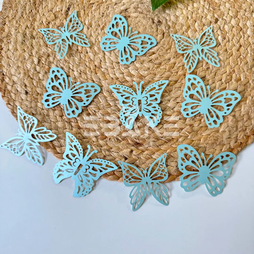 Foldable Paper Butterflies Light Blue (Set Of 10 Pieces)