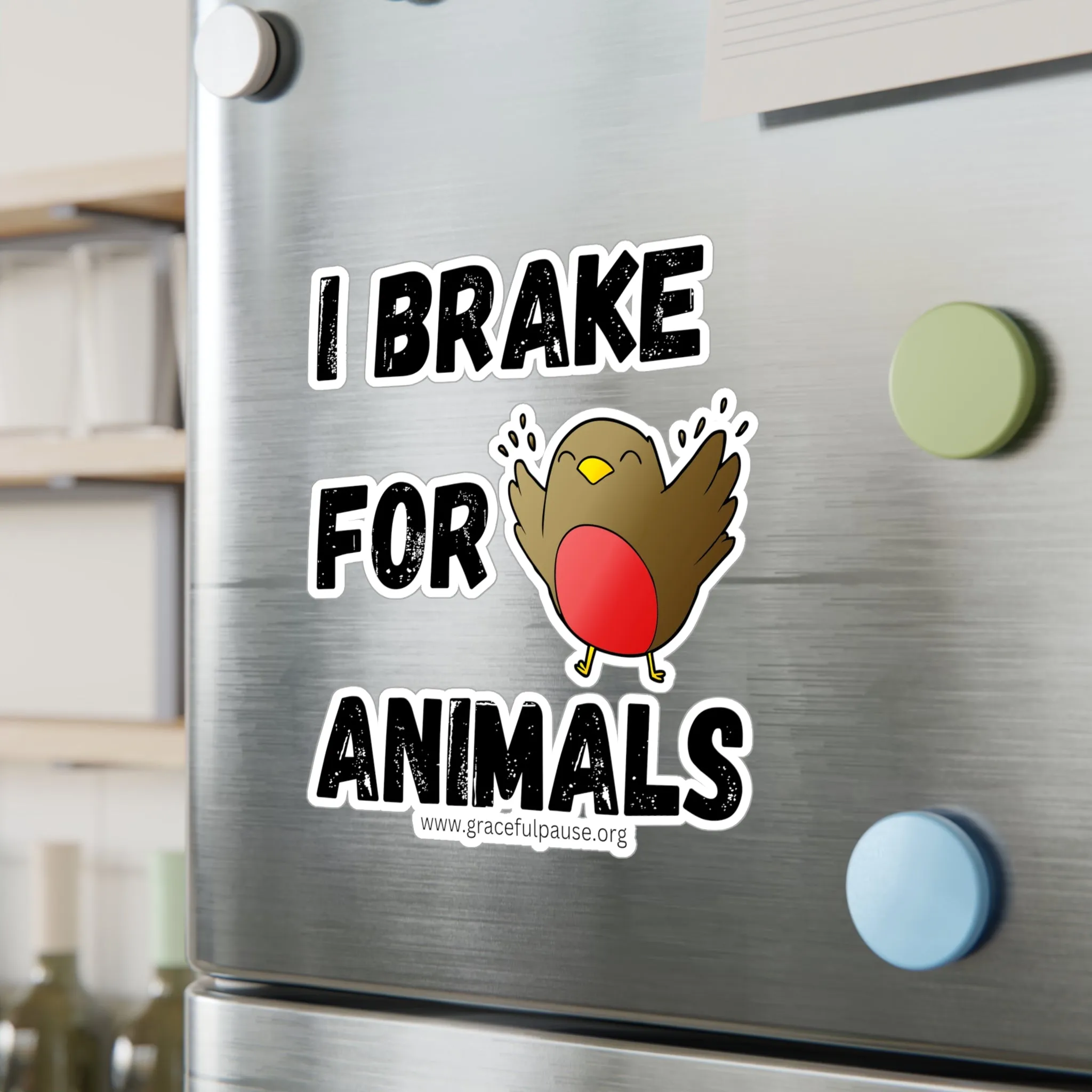 I brake for animals - Bird - Kiss-Cut Vinyl Decals