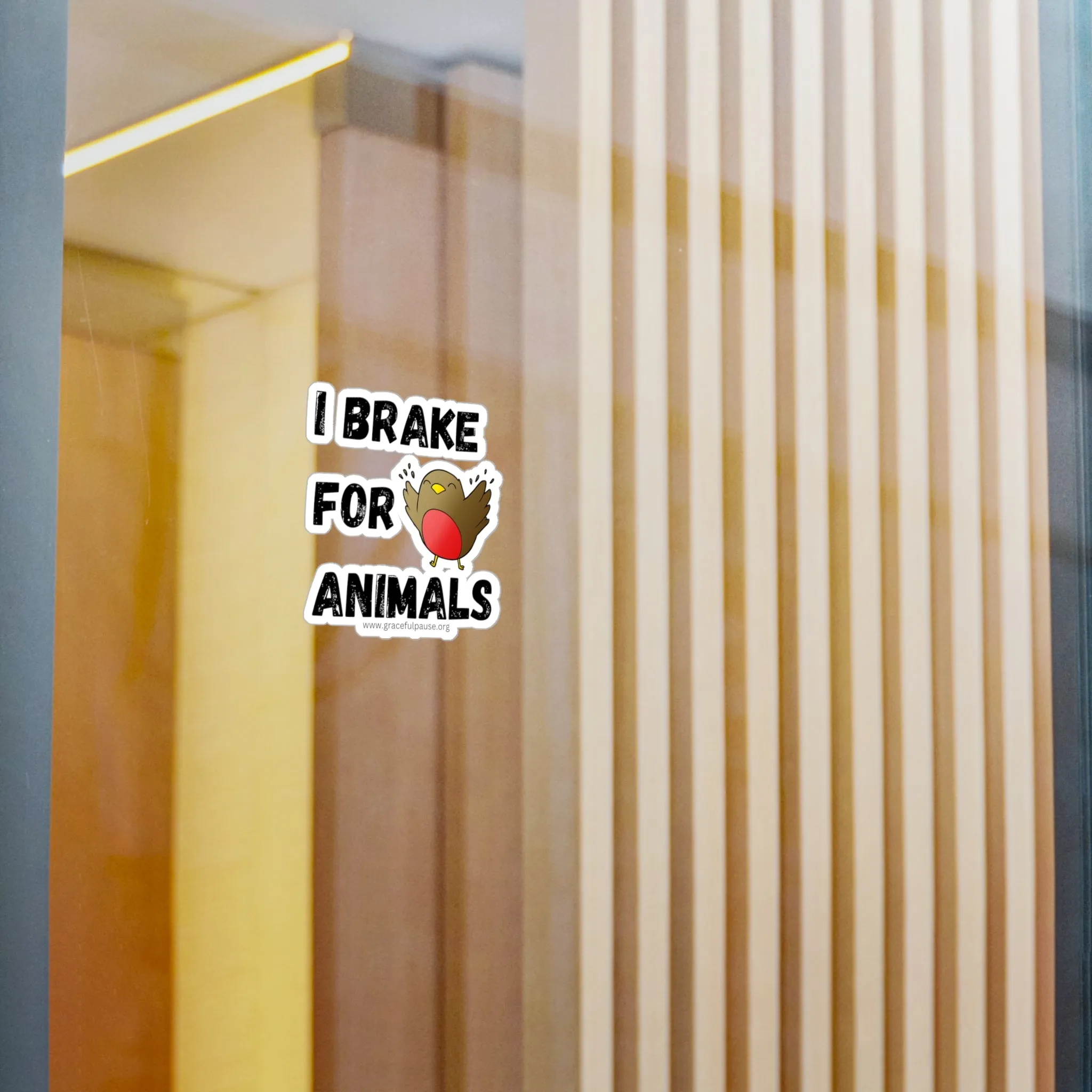I brake for animals - Bird - Kiss-Cut Vinyl Decals