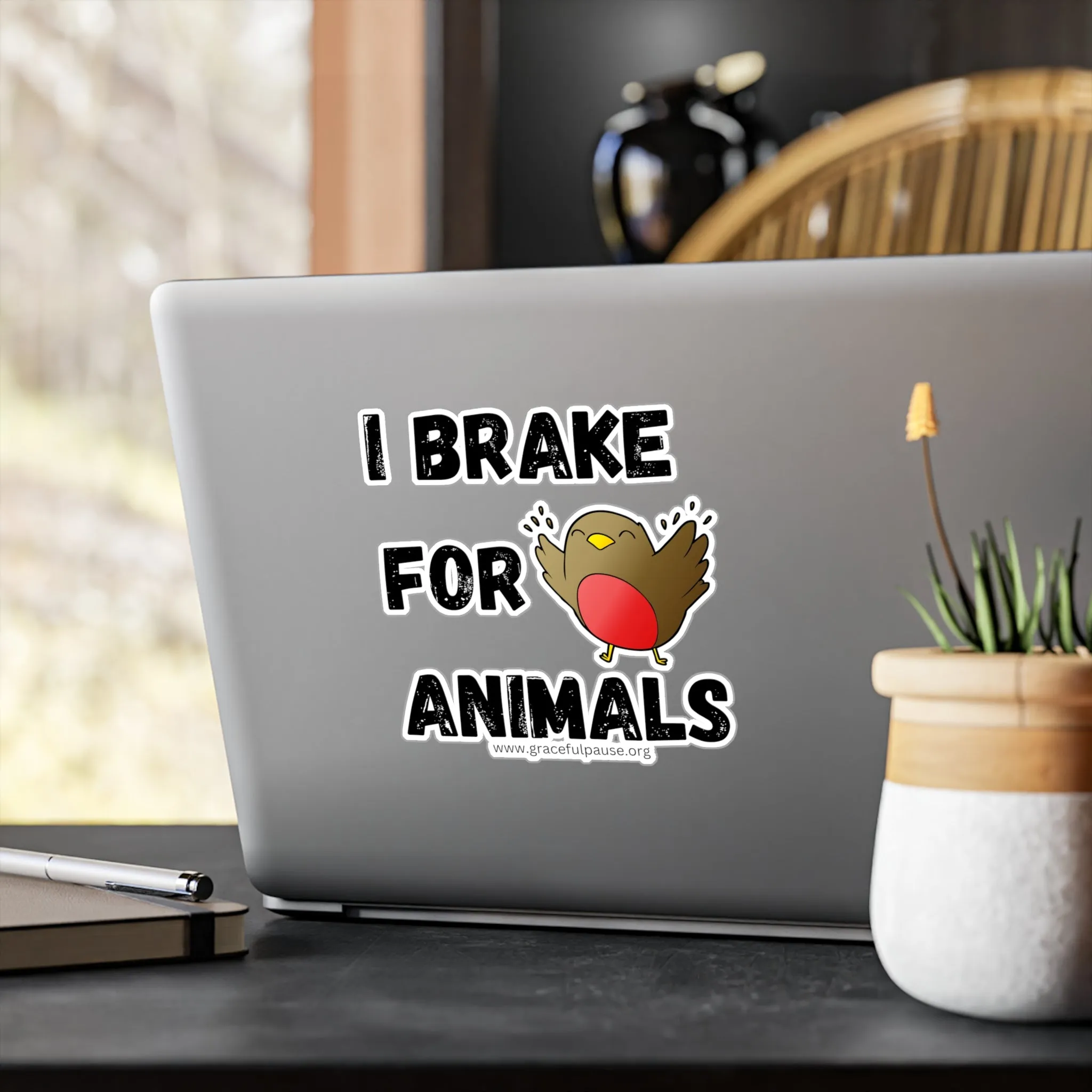 I brake for animals - Bird - Kiss-Cut Vinyl Decals