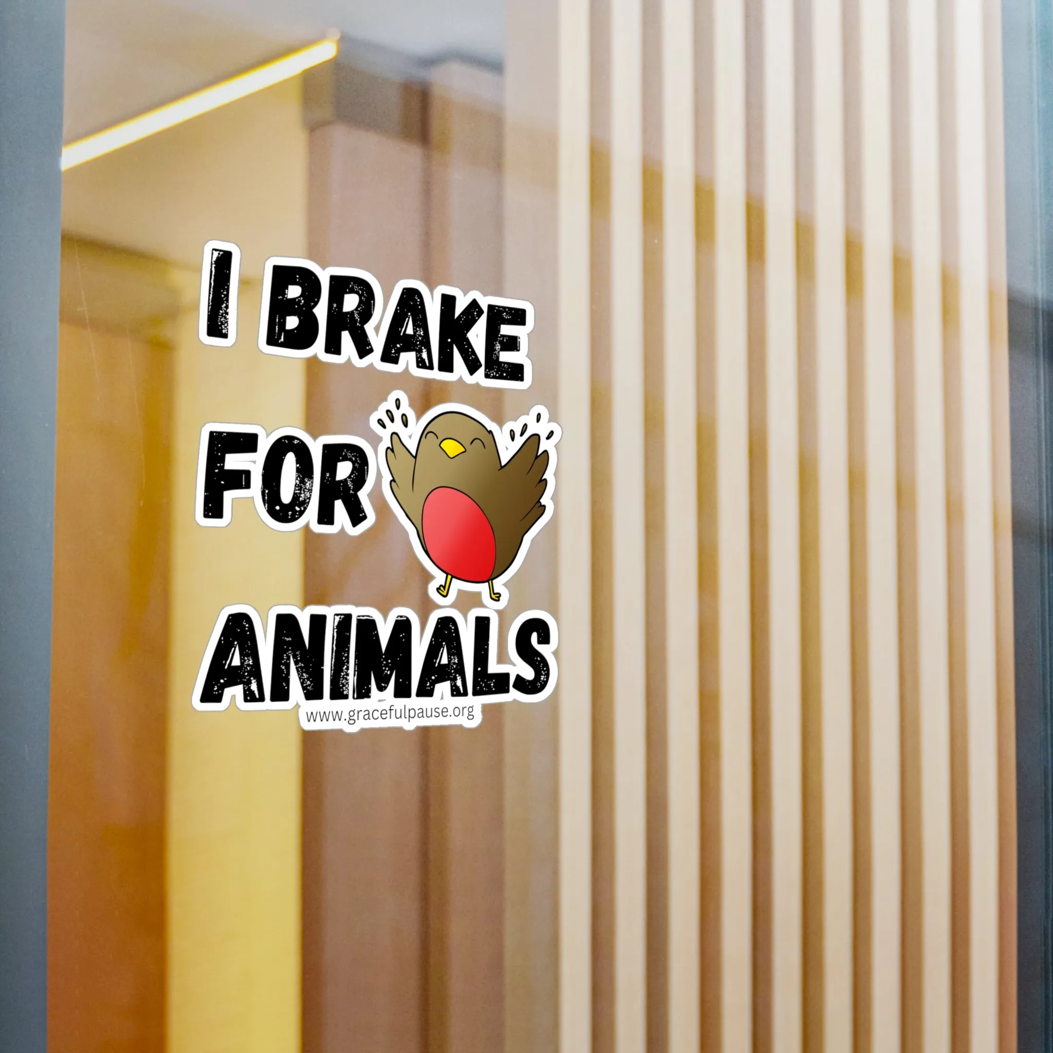 I brake for animals - Bird - Kiss-Cut Vinyl Decals