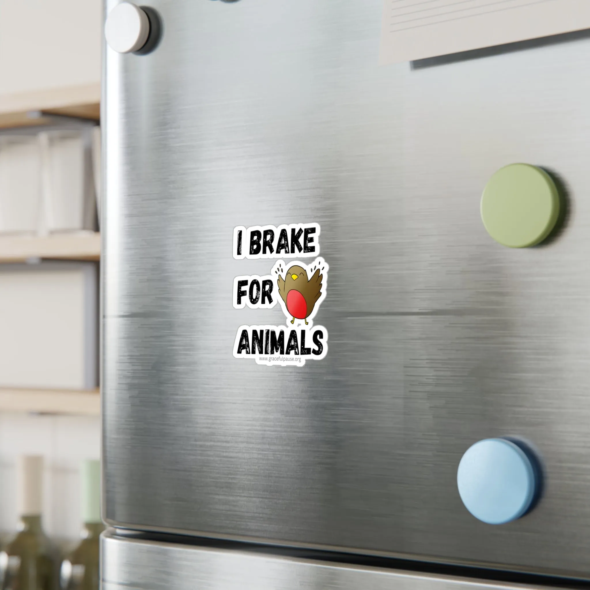 I brake for animals - Bird - Kiss-Cut Vinyl Decals