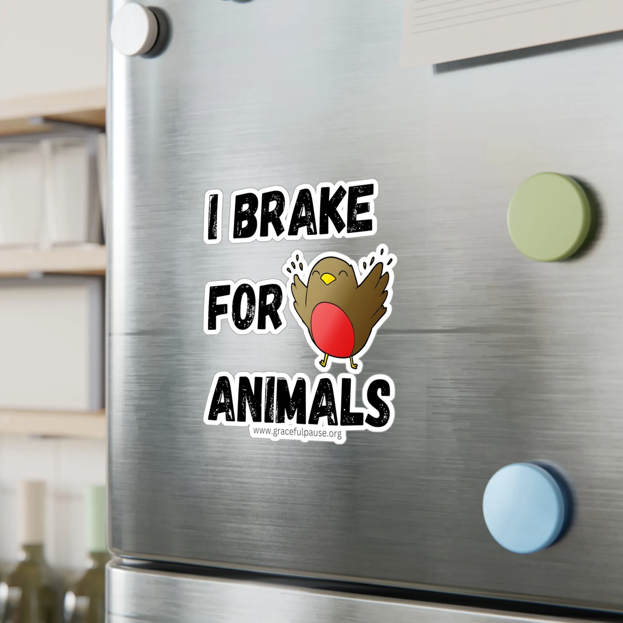I brake for animals - Bird - Kiss-Cut Vinyl Decals