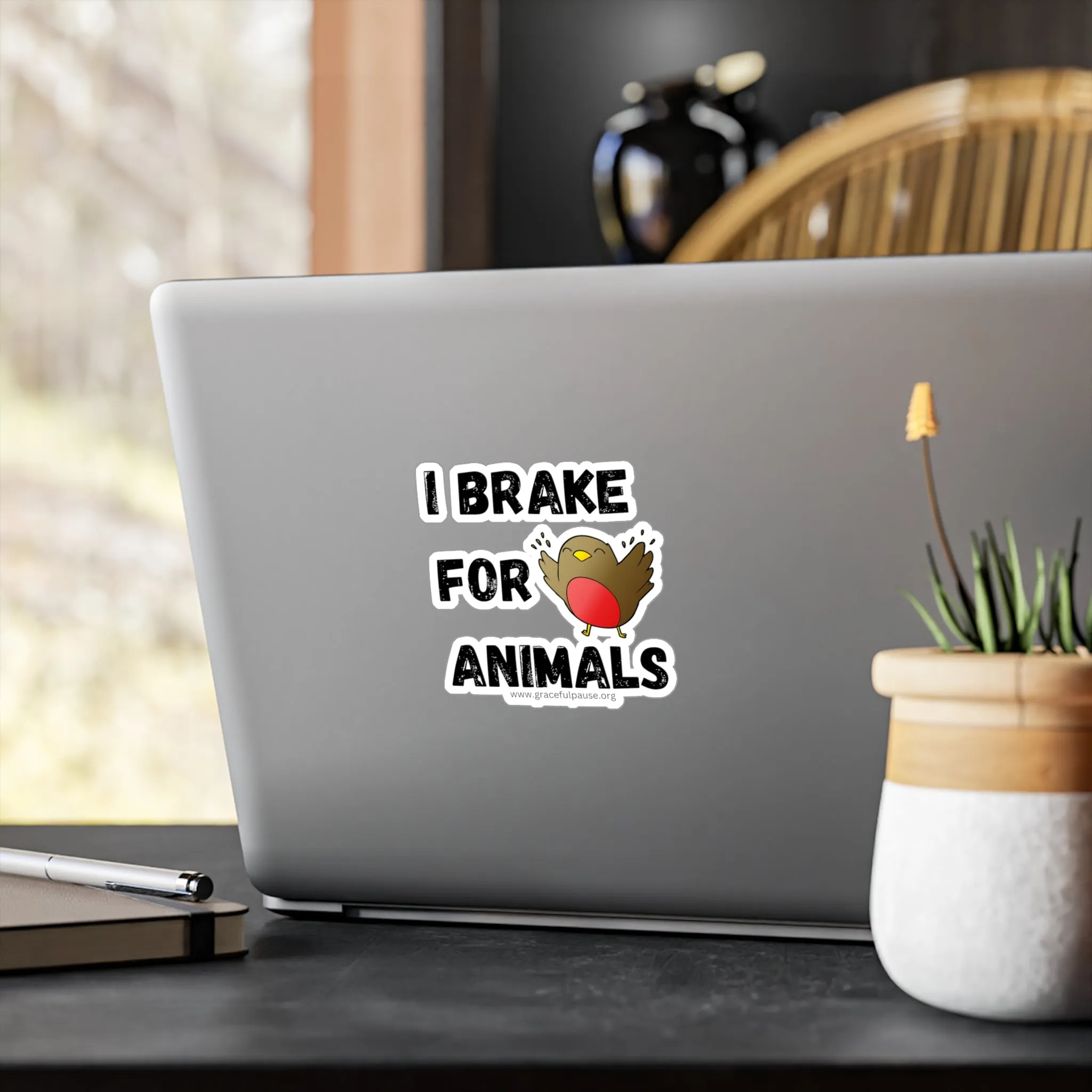 I brake for animals - Bird - Kiss-Cut Vinyl Decals
