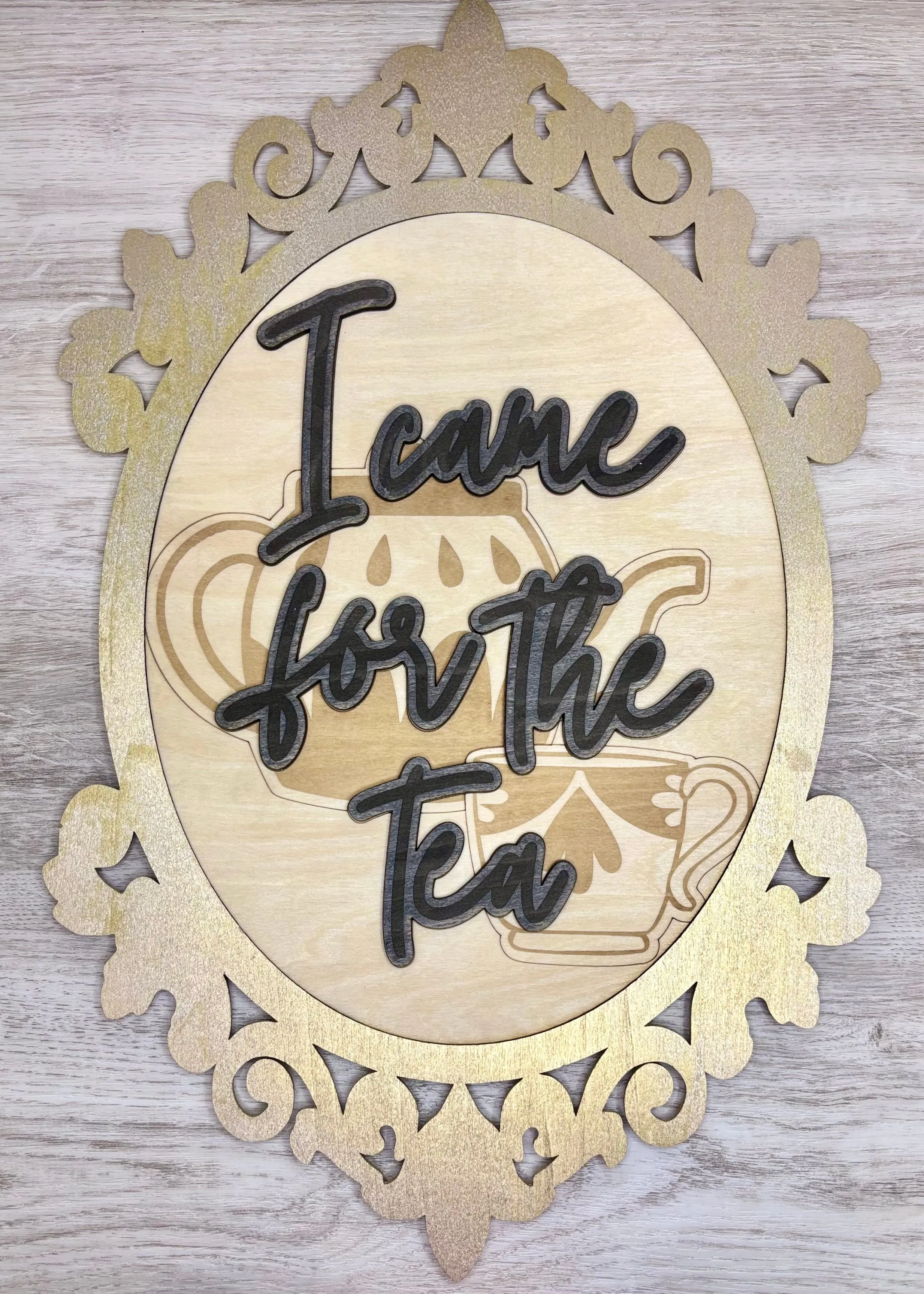 “I Came for the Tea” Antique Frame - Wall Decor