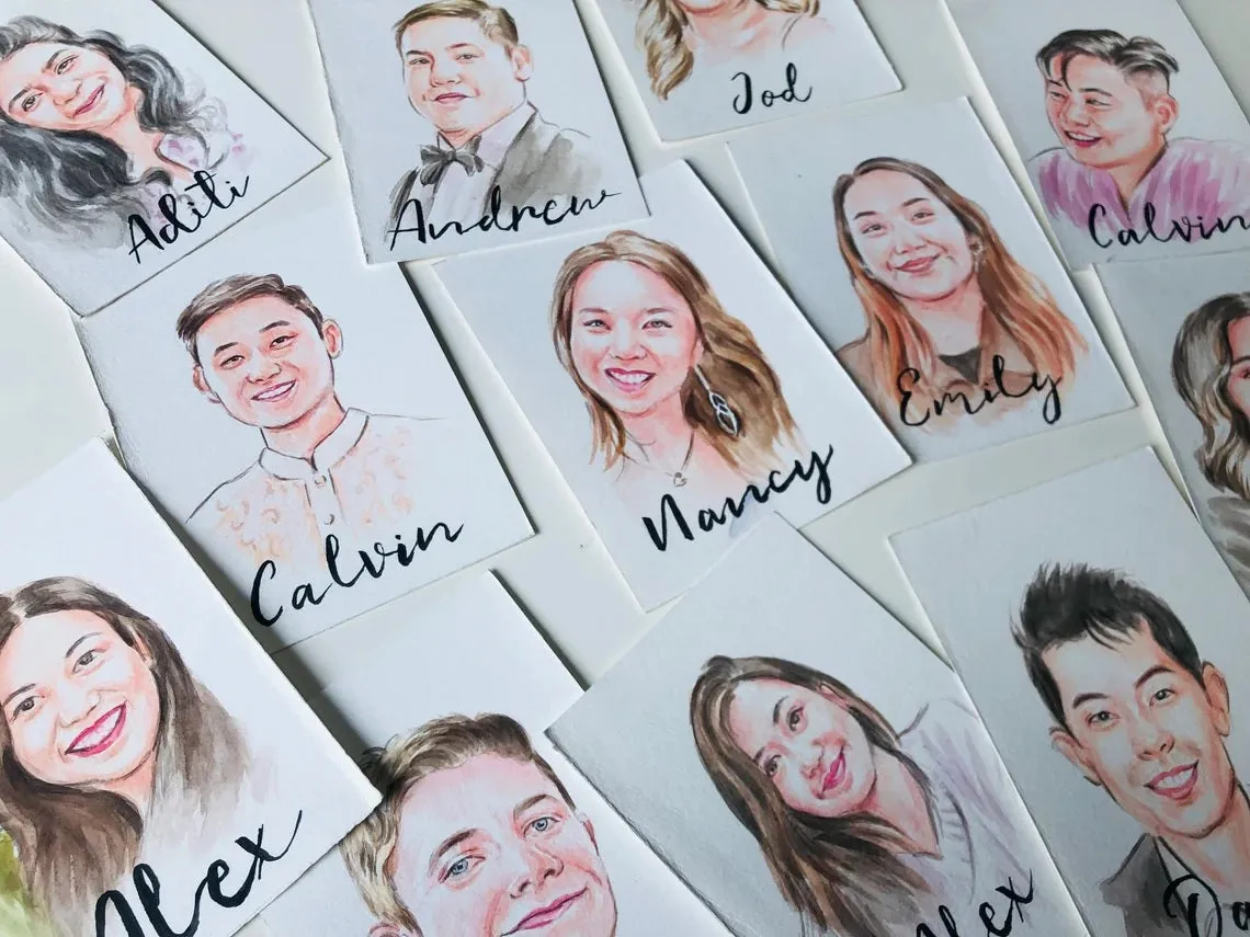 live wedding Portrait Artist, Wedding Guest Portraits