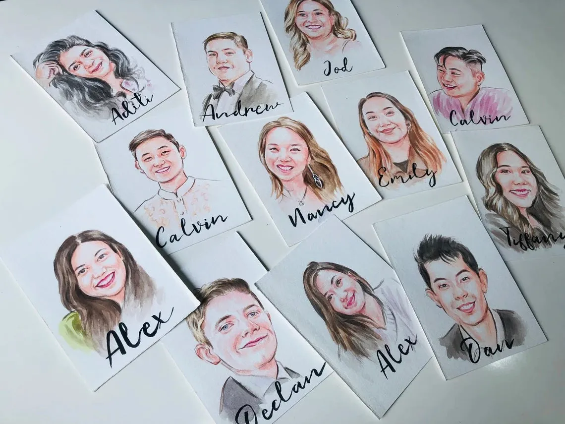 live wedding Portrait Artist, Wedding Guest Portraits