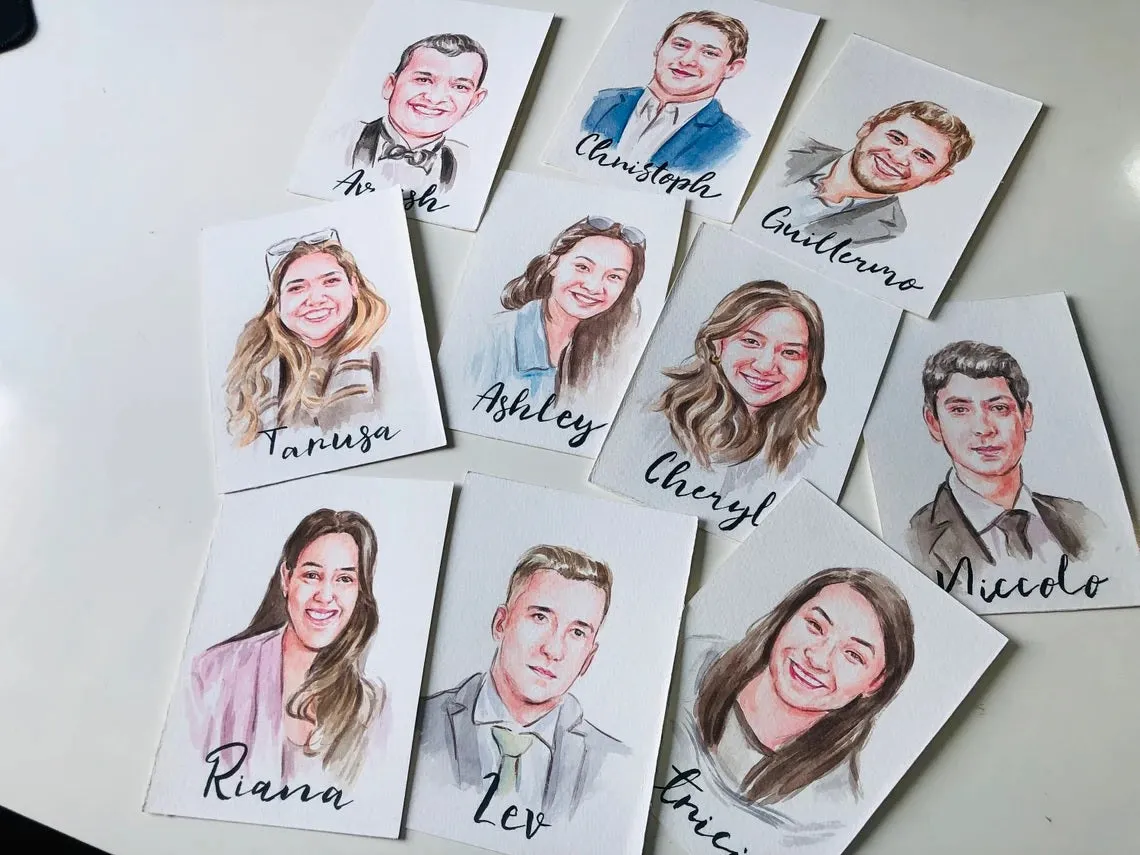live wedding Portrait Artist, Wedding Guest Portraits