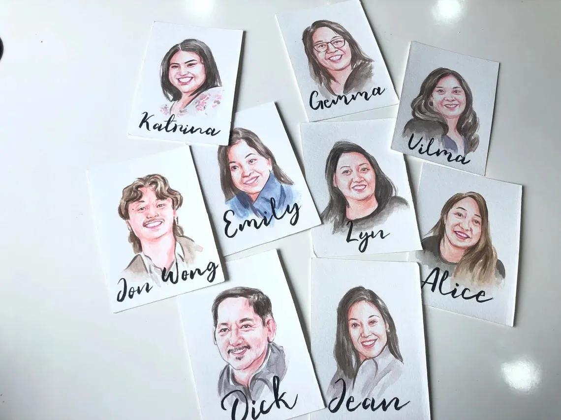 live wedding Portrait Artist, Wedding Guest Portraits