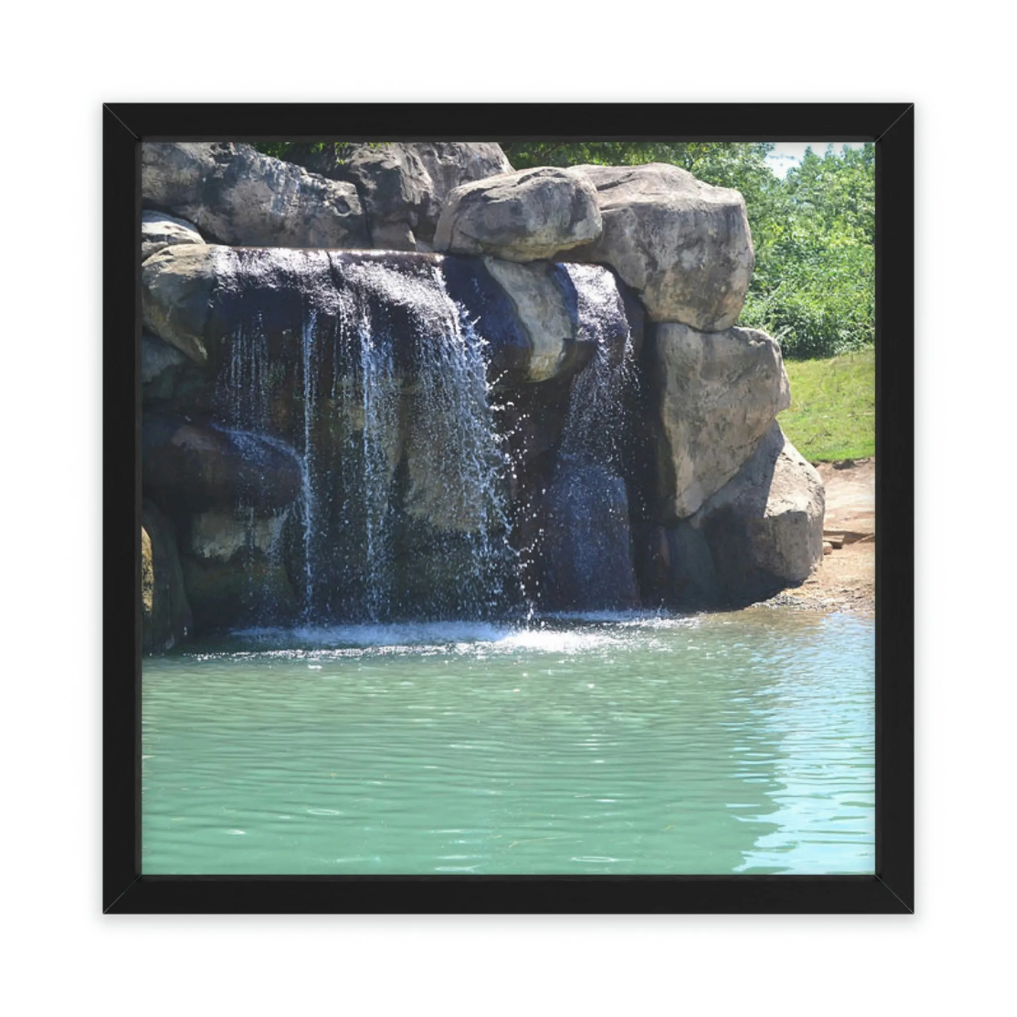 Rock Waterfall Framed Poster