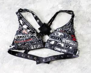 Wasteland Frayed Patchwork Convertible Canvas Bra